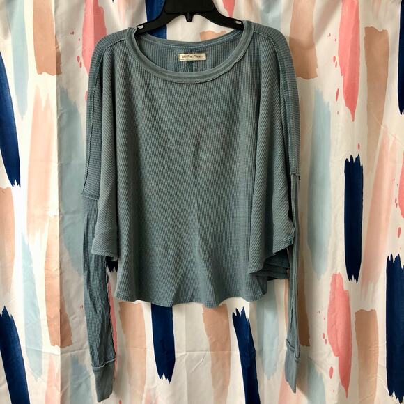 NWOT We the Free / Free People Microphone Drop Thermal Top Silver Pine Size XS - Picture 4 of 12